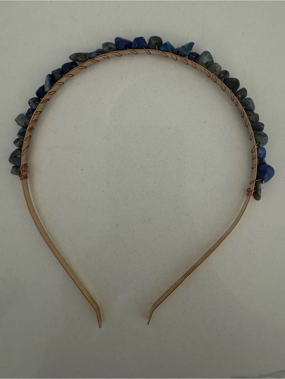 Blue Stone Wire-Wrapped Headband